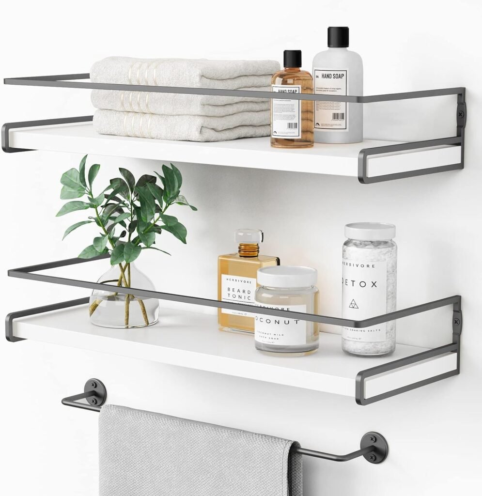 Bathroom storage shelves