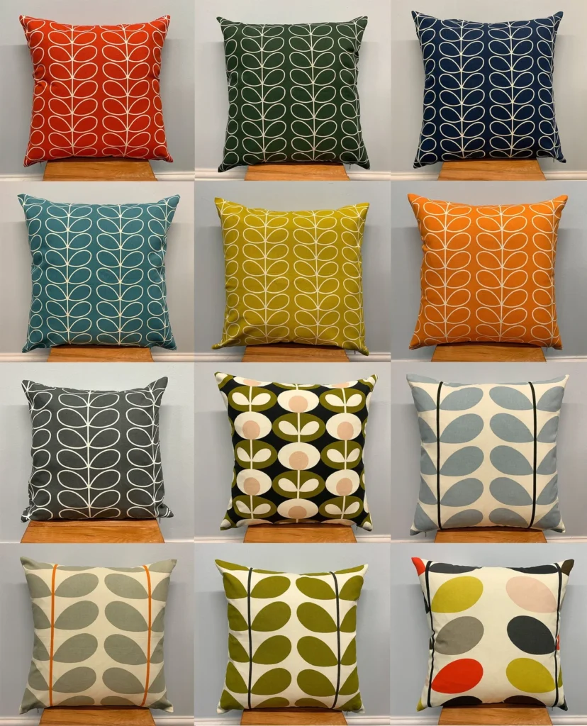 Multiple Scandinavian Pillows with mixed patterns and colors